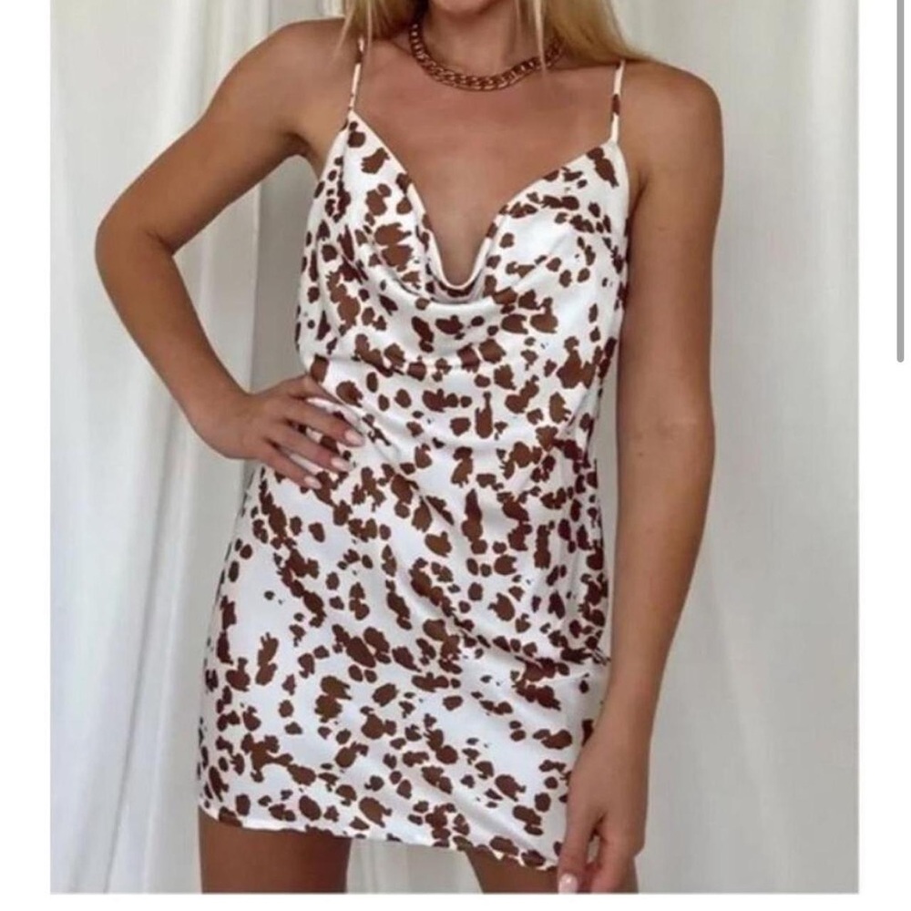 12th Tribe Cow print mini dress